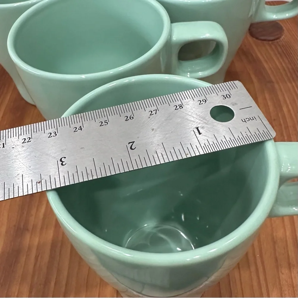Set of 4 IKEA FARGRIK  Sea Foam Mug Cups Coffee Tea Cup